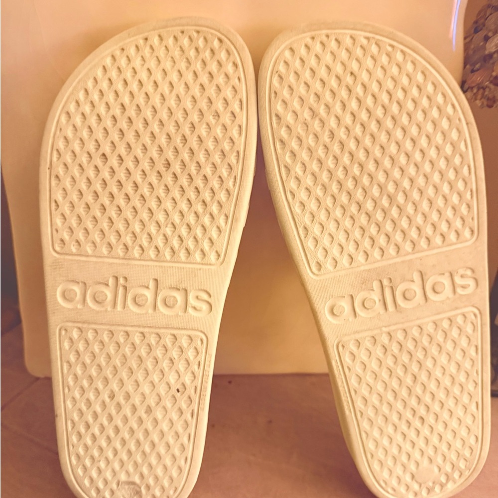 Adidas Women's Light Yellow Slides - Picture 5 of 9